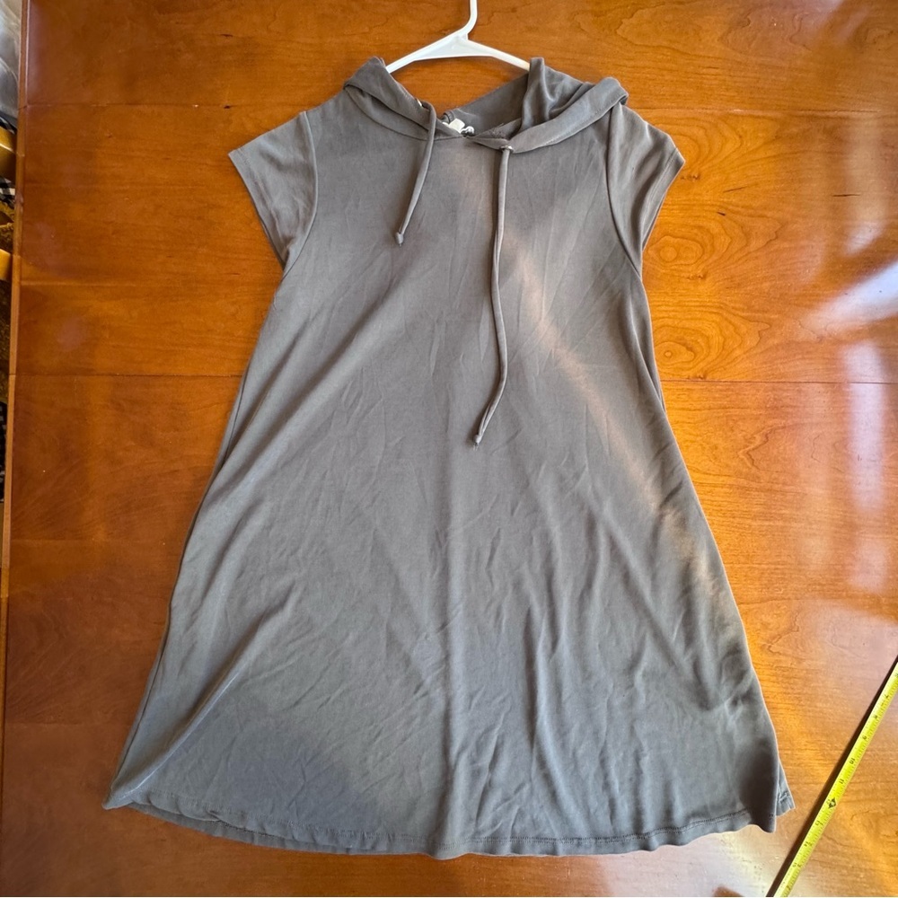 Elan Soft Black Dress Hooded Cap Sleeve Pull Over Pockets USA Made - Picture 5 of 12